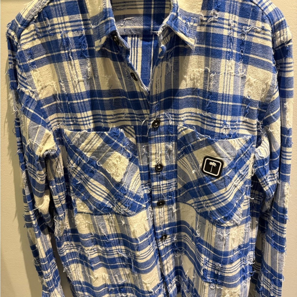 Blue and White Palm Angels Shirt